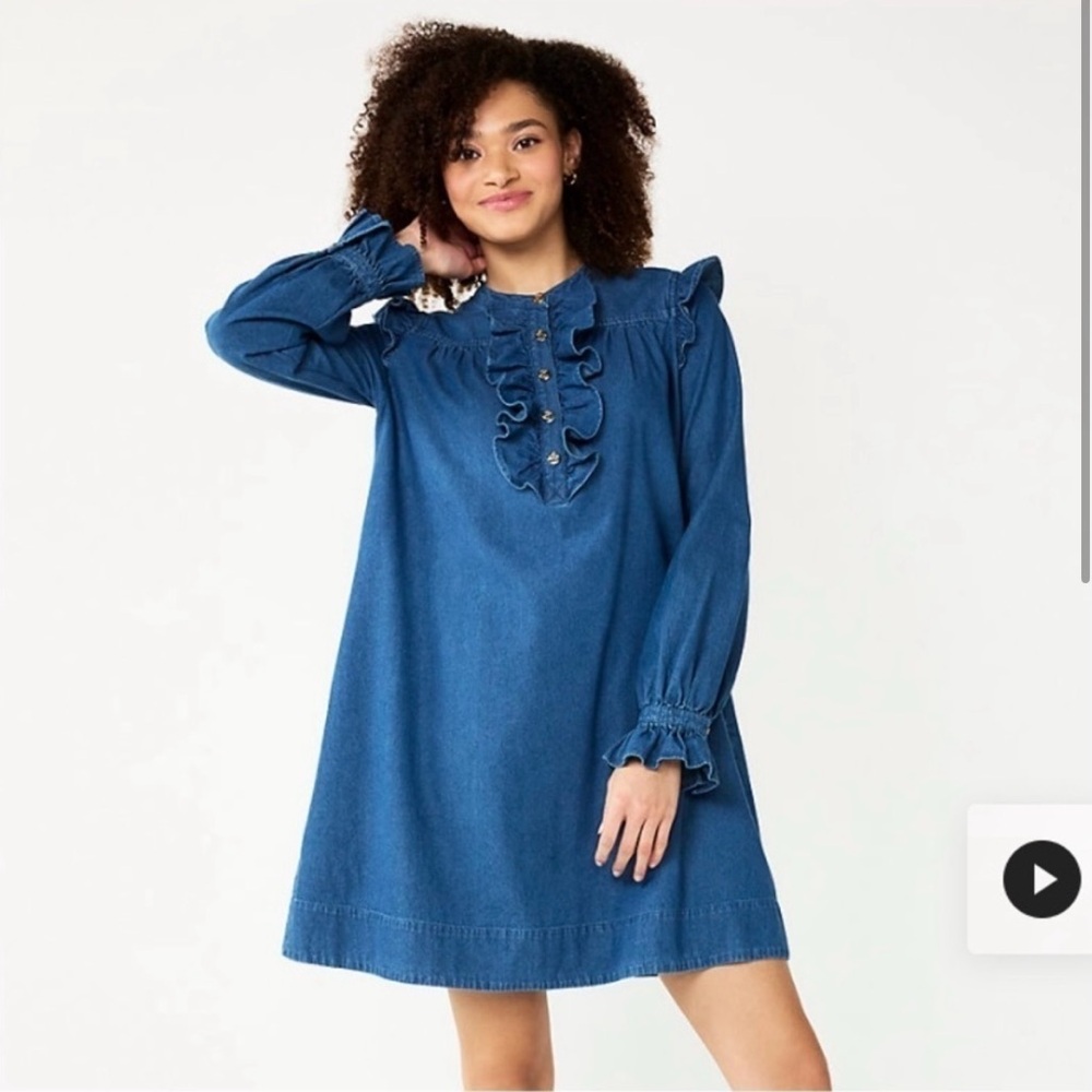 Draper James Blue Long Sleeve Dress